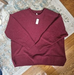 Aerie Deep Red Knit Sweater XXL